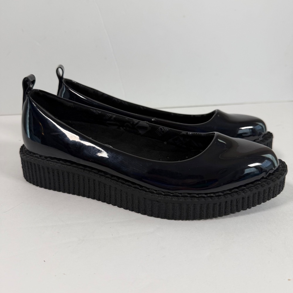 T.U.K. Black Jelly Creeper Flats US 9 EU 40 Platform Ballet Shoes Goth Punk